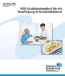 die Abbildung zeigt die Titelseite der Broschüre Qualitätsstandards für Krankenhäuser und Rehakliniken