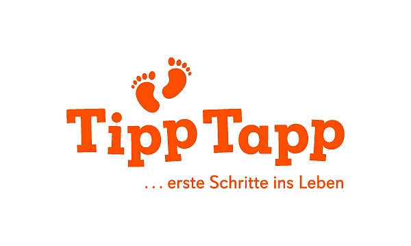 Logo Tipp Tapp: Schriftzug mit Füßen