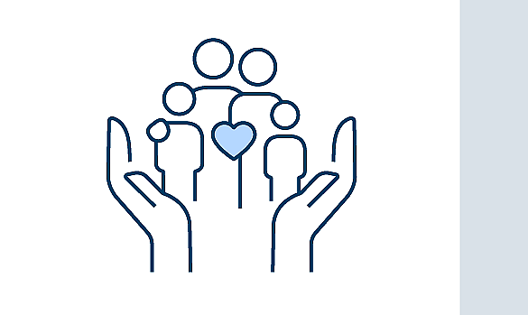 protective hand with individuals