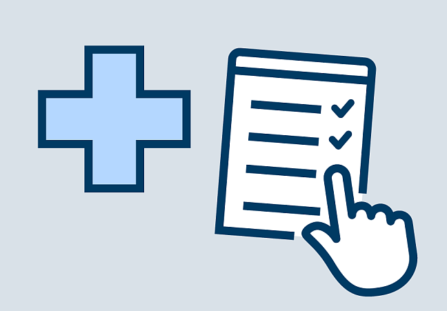 Zettel mit Liste und Haken als Icon