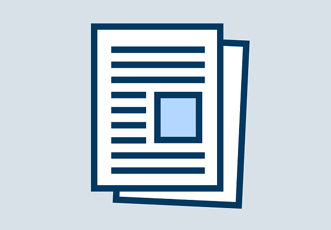 Blatt mit Bild und Text als Icon