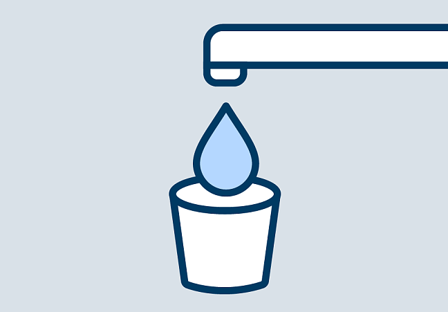 Water tap and drop as icon