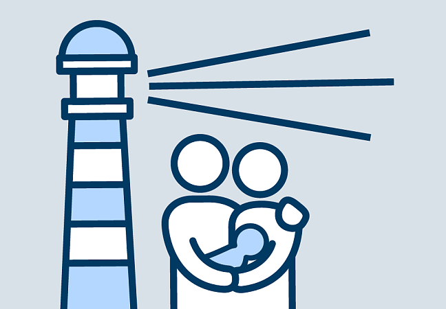 Leuchtturm und Familie als Icon