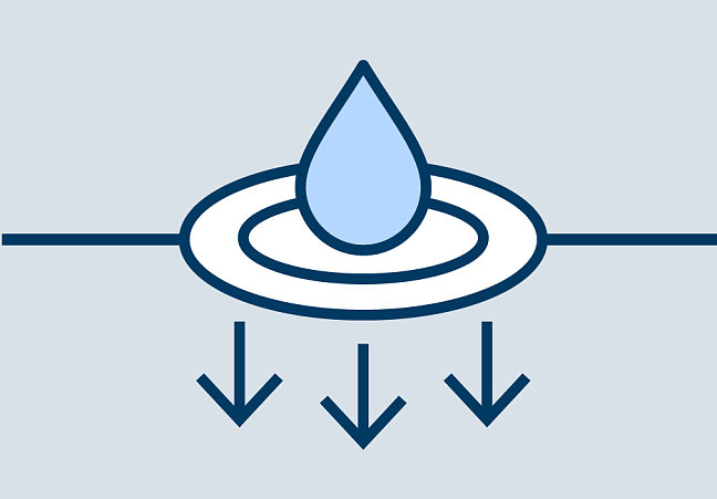 Drop with downward arrows as icon