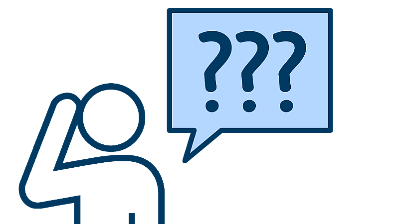 Person with speech bubble and question mark as icon