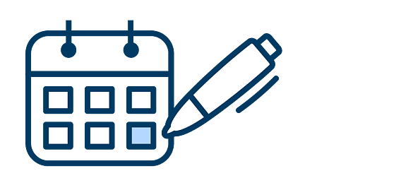 Kalender mit Stift als Icon